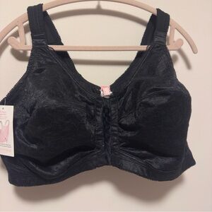 Comfort Choice Bra Posture Support 44DDD Front Close Wireless Full Coverage Blk